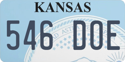 KS license plate 546DOE