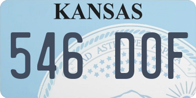 KS license plate 546DOF