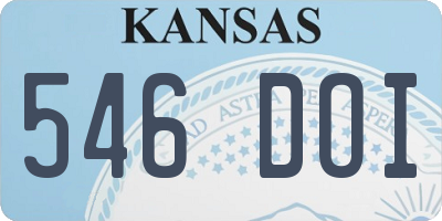 KS license plate 546DOI
