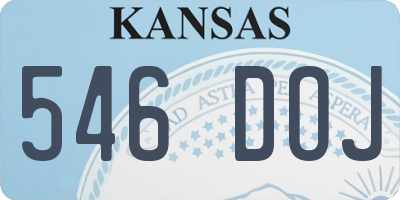 KS license plate 546DOJ