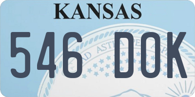 KS license plate 546DOK