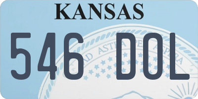 KS license plate 546DOL