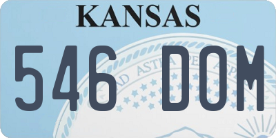 KS license plate 546DOM