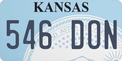 KS license plate 546DON