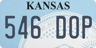 KS license plate 546DOP