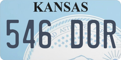 KS license plate 546DOR