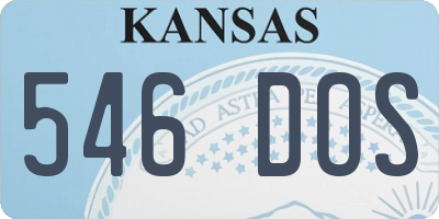 KS license plate 546DOS