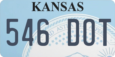 KS license plate 546DOT
