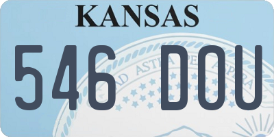 KS license plate 546DOU