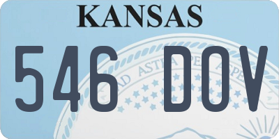 KS license plate 546DOV