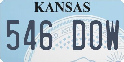 KS license plate 546DOW