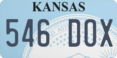 KS license plate 546DOX