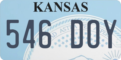 KS license plate 546DOY