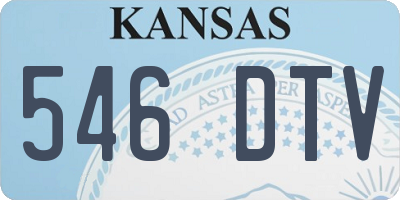 KS license plate 546DTV
