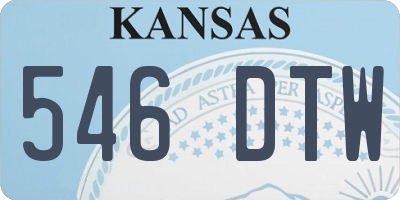 KS license plate 546DTW