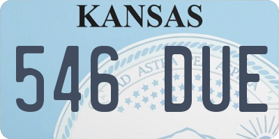 KS license plate 546DUE