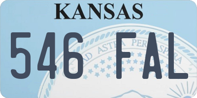 KS license plate 546FAL