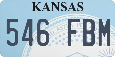 KS license plate 546FBM