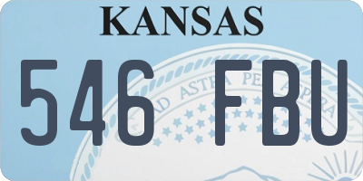 KS license plate 546FBU