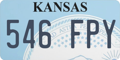 KS license plate 546FPY