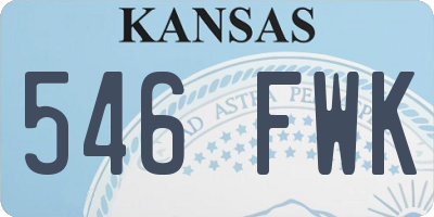 KS license plate 546FWK