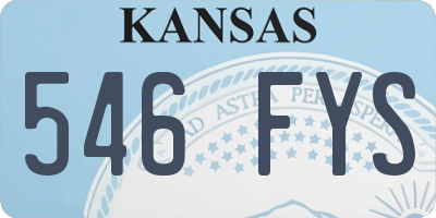 KS license plate 546FYS