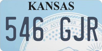 KS license plate 546GJR