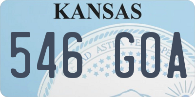 KS license plate 546GOA