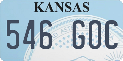 KS license plate 546GOC