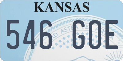 KS license plate 546GOE