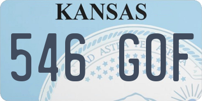 KS license plate 546GOF