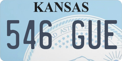KS license plate 546GUE