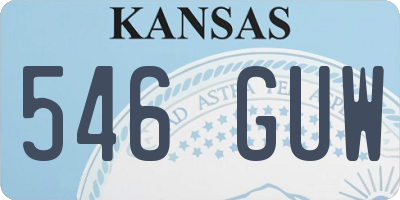 KS license plate 546GUW