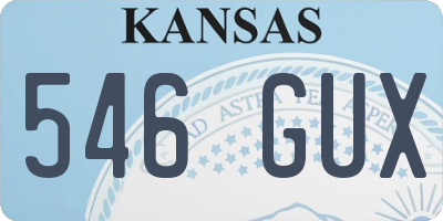 KS license plate 546GUX