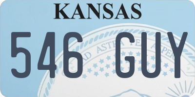 KS license plate 546GUY