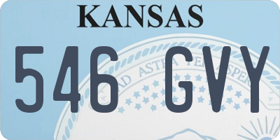 KS license plate 546GVY