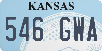 KS license plate 546GWA