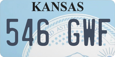 KS license plate 546GWF
