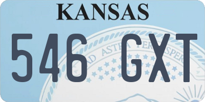 KS license plate 546GXT