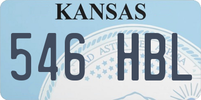KS license plate 546HBL