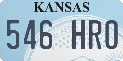 KS license plate 546HRO