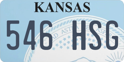 KS license plate 546HSG