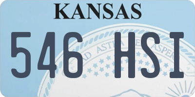 KS license plate 546HSI
