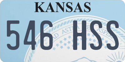 KS license plate 546HSS