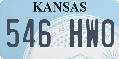 KS license plate 546HWO