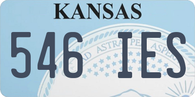 KS license plate 546IES