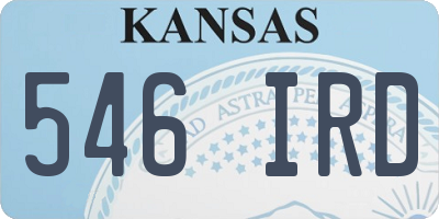 KS license plate 546IRD