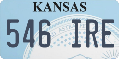 KS license plate 546IRE