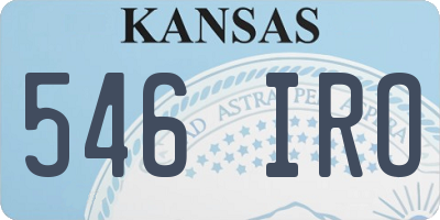 KS license plate 546IRO