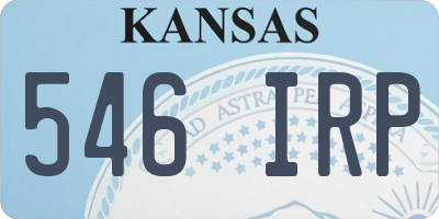 KS license plate 546IRP